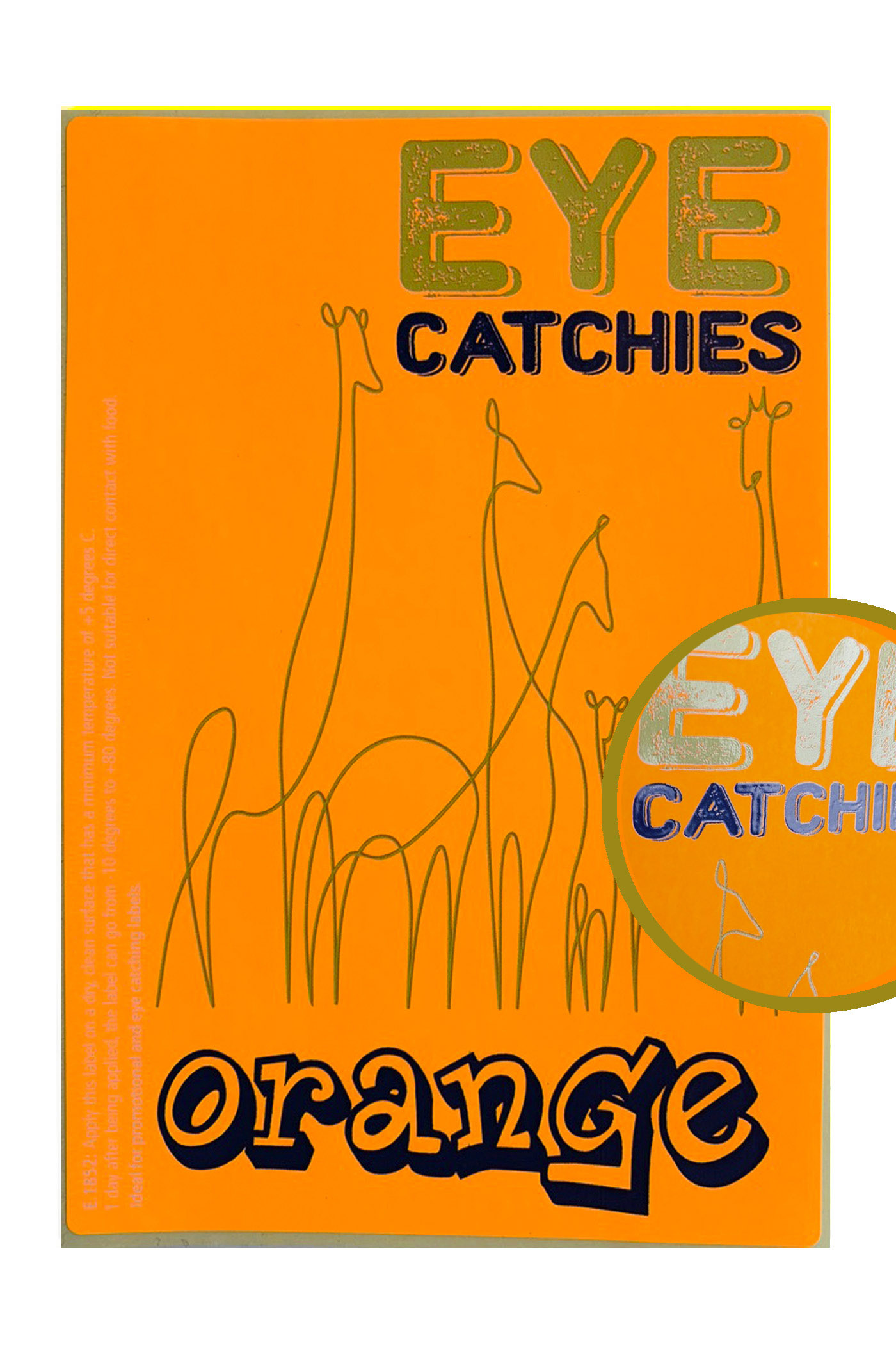 Label eye catchies orange